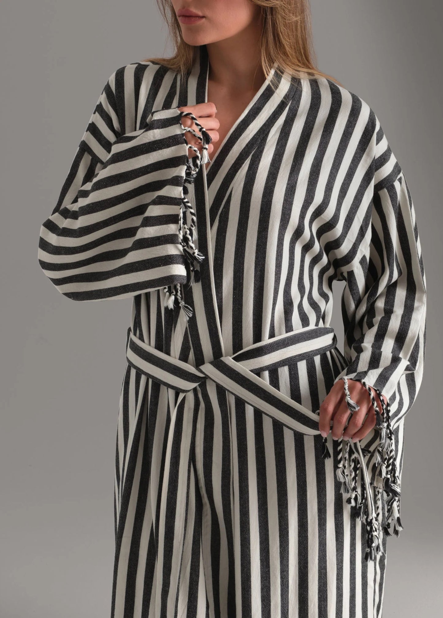 Datca Striped Kimono, Beach Wear, Kaftan