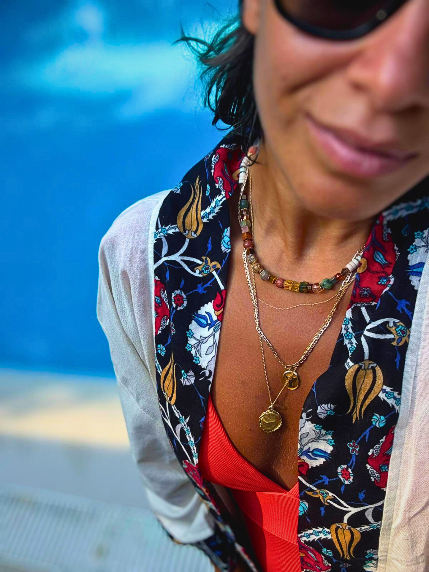 HURREM Beach Kimono with Traditional Turkish Motifs, Handwoven&Lightweight & Breathable&Cotton