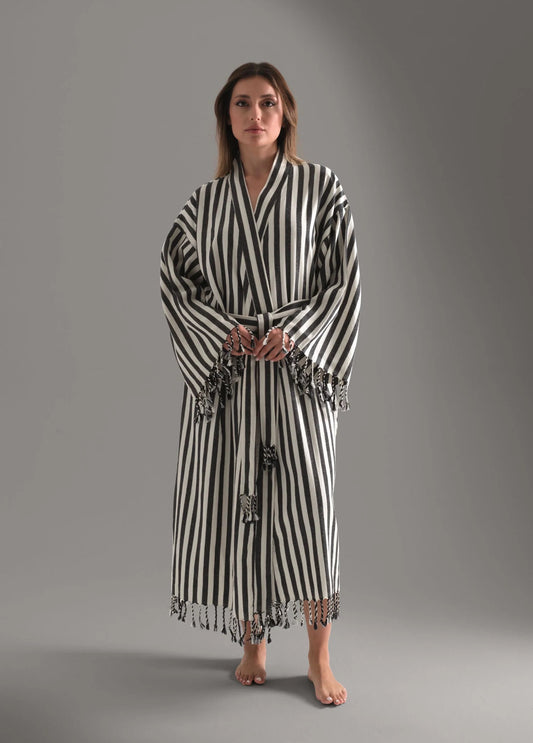Datca Striped Kimono, Beach Wear, Kaftan