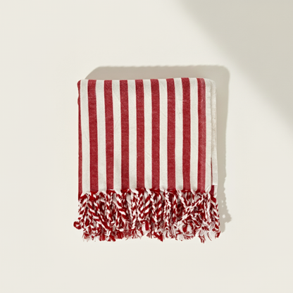 Serviette turque à rayures Datca, serviette de hammam Peshtemal