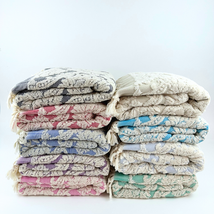 Serviette de bain turque faite à la main, serviette de bain en jacquard damassé, 100 %