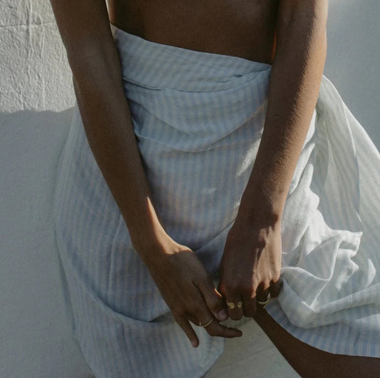 Serviette de plage turque BODRUM, Peshtemal rayé, serviette de hammam,