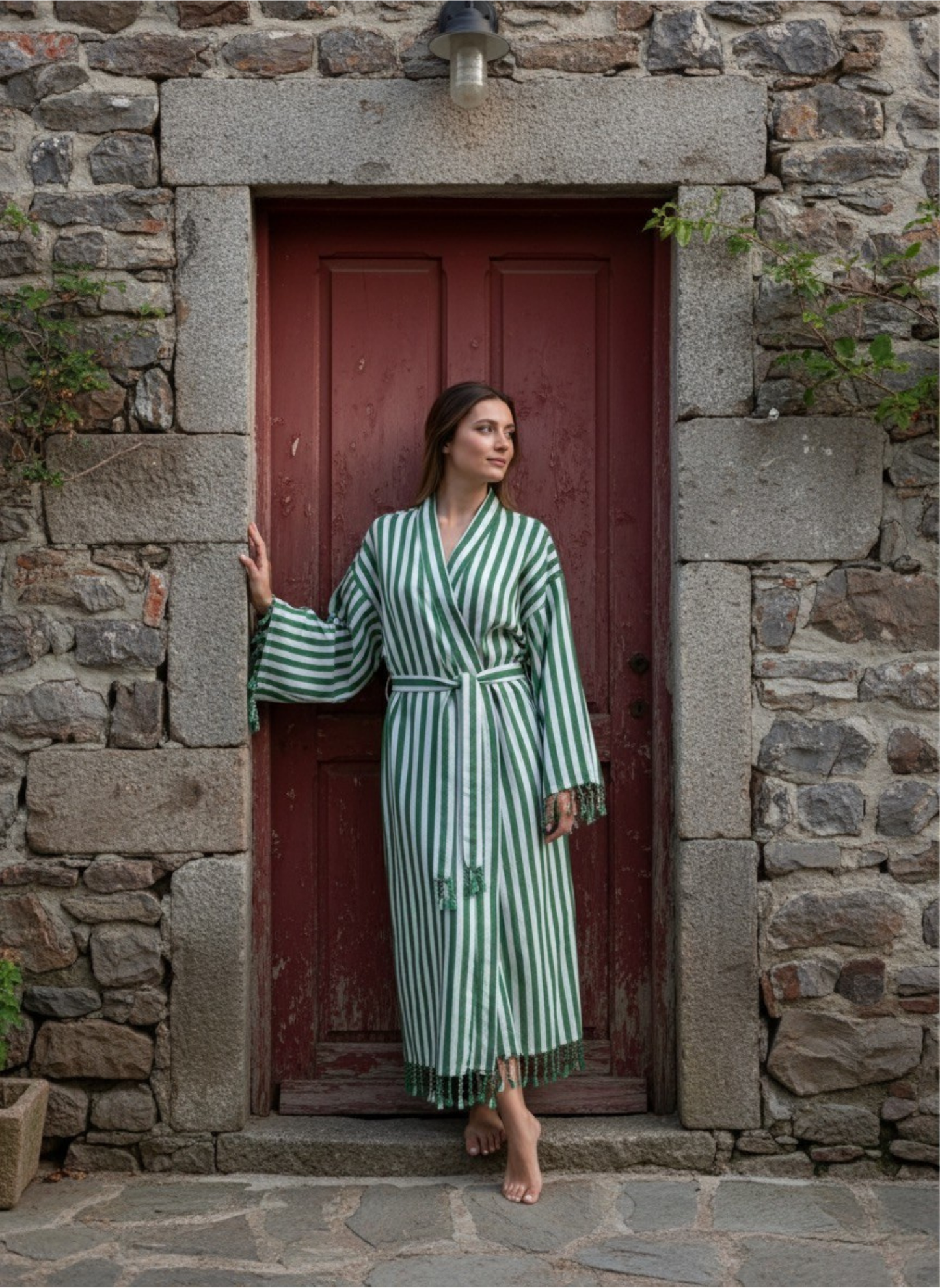 Datca Striped Kimono, Beach Wear, Kaftan