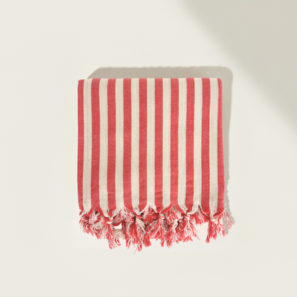 Serviette turque à rayures Datca, serviette de hammam Peshtemal