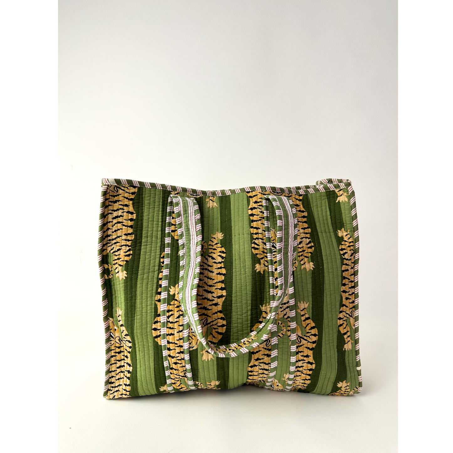 Hand Print Tiger Pattern Beach Bag