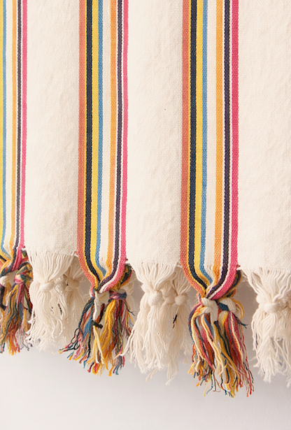 Rainbow Turkish Beach Towel, Natural