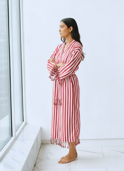 Datca Striped Kimono, Beach Wear, Kaftan