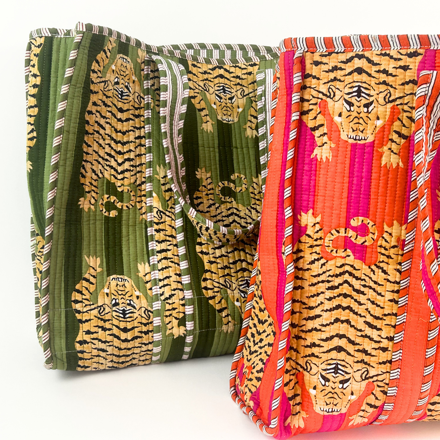 Hand Print Tiger Pattern Beach Bag