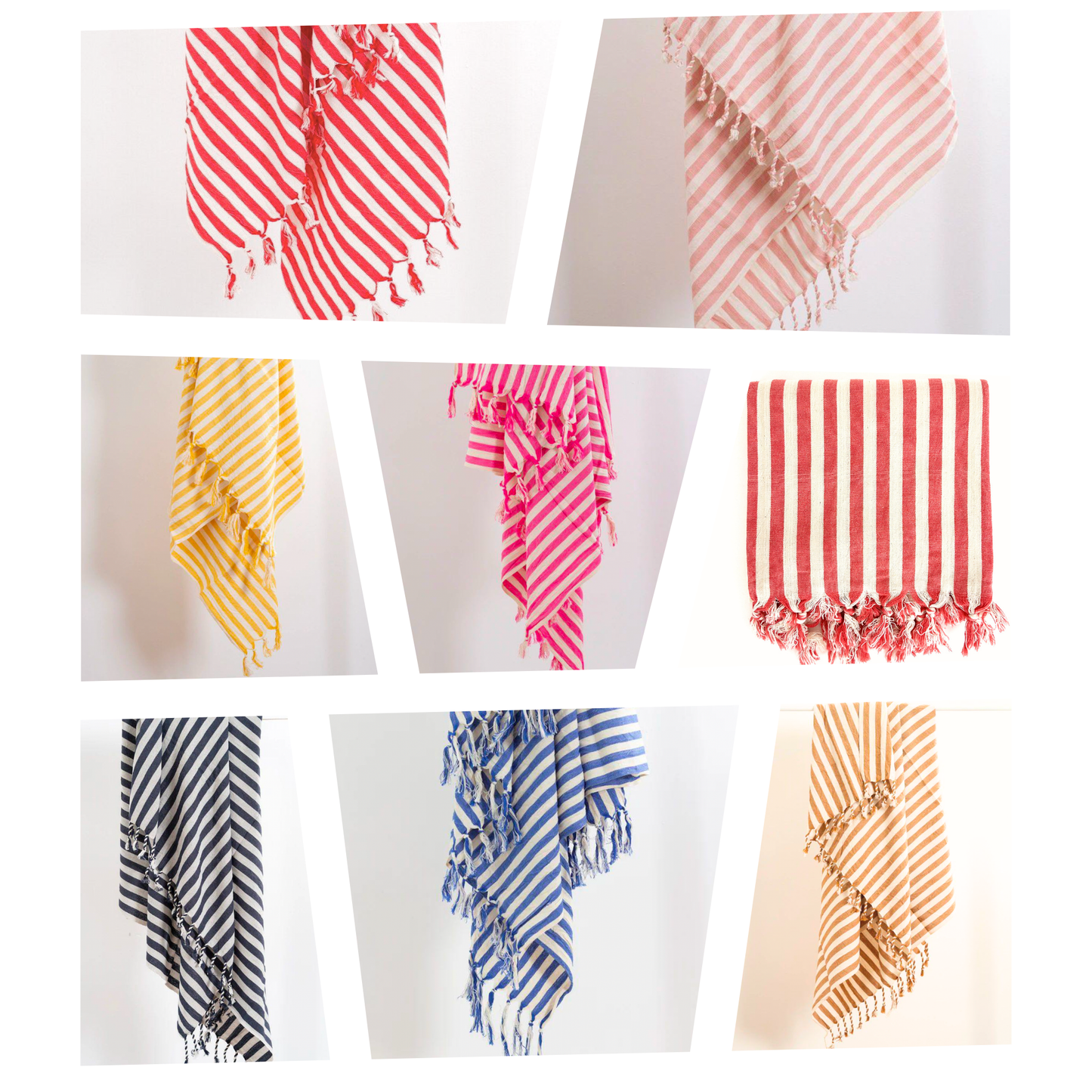 Serviette turque à rayures Datca, serviette de hammam Peshtemal